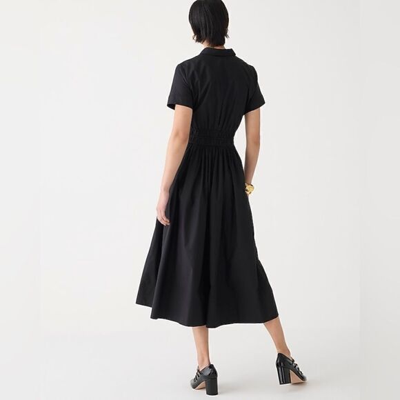 NWT J Crew Elena shirtdress in cotton poplin in black - Picture 7 of 13